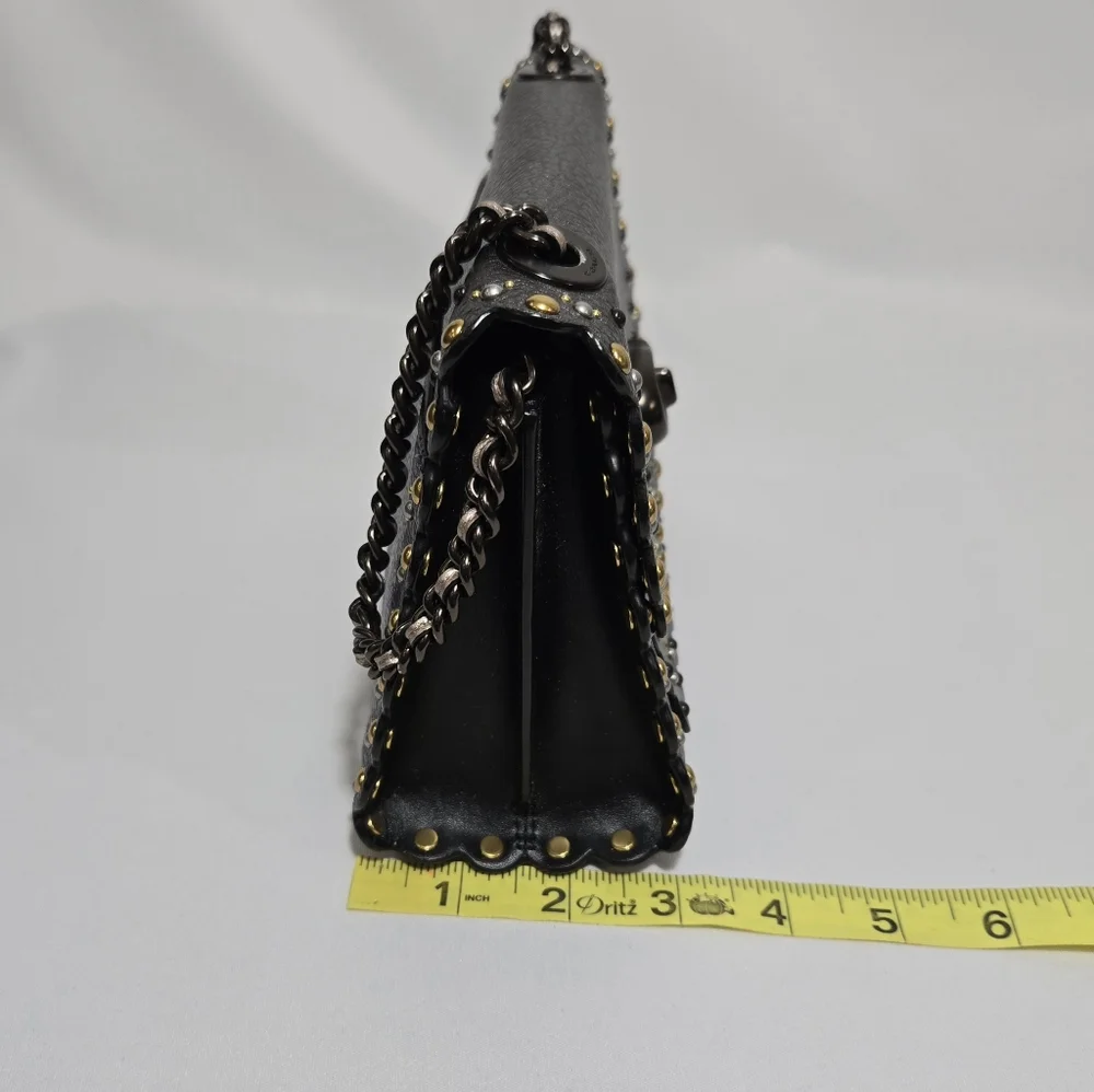 Coach Restored Parker 18 With Scallop Rivets Pewter/Metallic Eggplant Purse